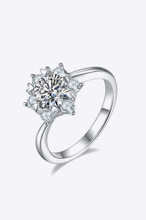 Sublime Sterling Silver Cluster 1 Carat Moissanite Ring - MXSTUDIO.COM