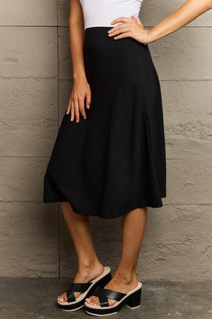 Subtle Charm Wide Waistband Knee Length Skirt - MXSTUDIO.COM