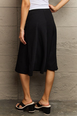 Subtle Charm Wide Waistband Knee Length Skirt - MXSTUDIO.COM