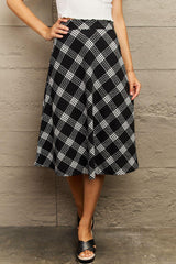 Subtle Charm Wide Waistband Knee Length Skirt - MXSTUDIO.COM