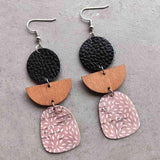 Suitable For You Leather & Wood Drop Earrings-MXSTUDIO.COM