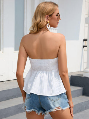 Summer Angel White Strapless Blouse - MXSTUDIO.COM