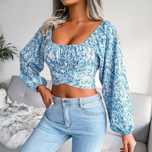 Summer Babe Floral Crisscross Cropped Top - MXSTUDIO.COM