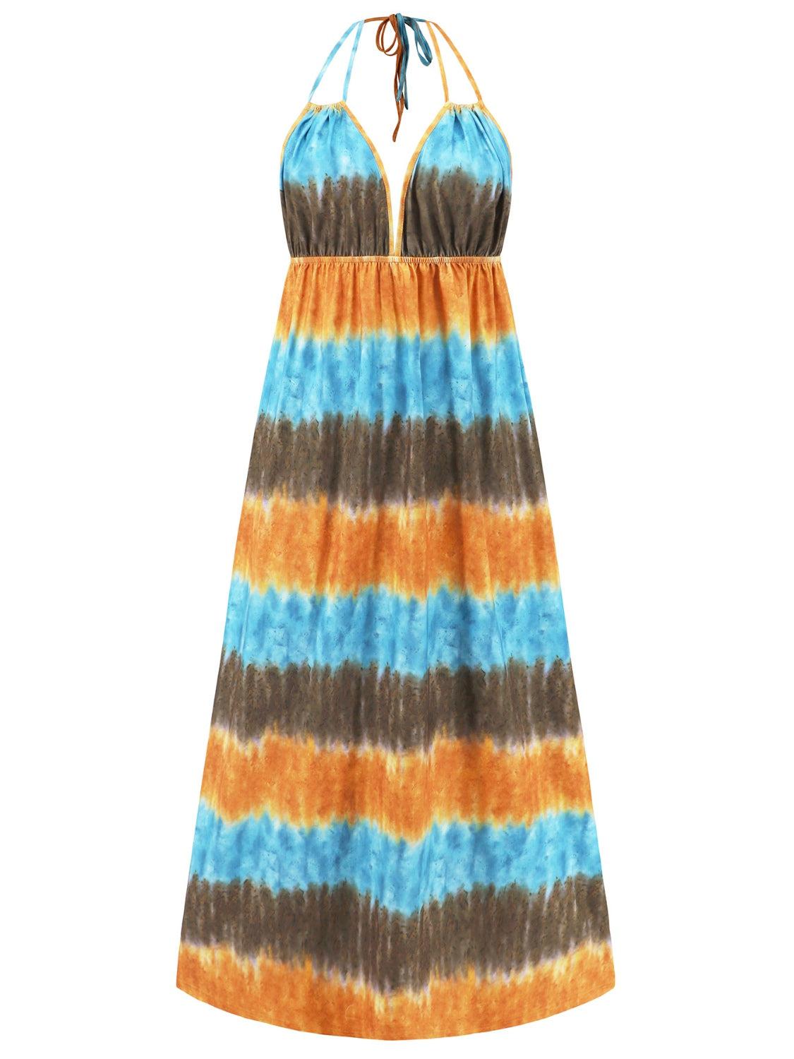 a dress with a tie dye pattern on it