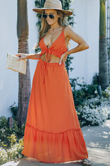 Summer Chic Orange Spaghetti Strap Dress - MXSTUDIO.COM