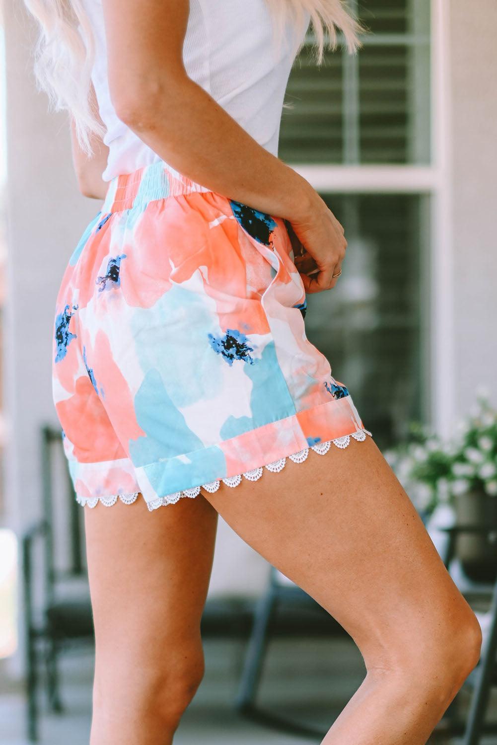 Summer Comfort Colorful Lace Trim Shorts - MXSTUDIO.COM
