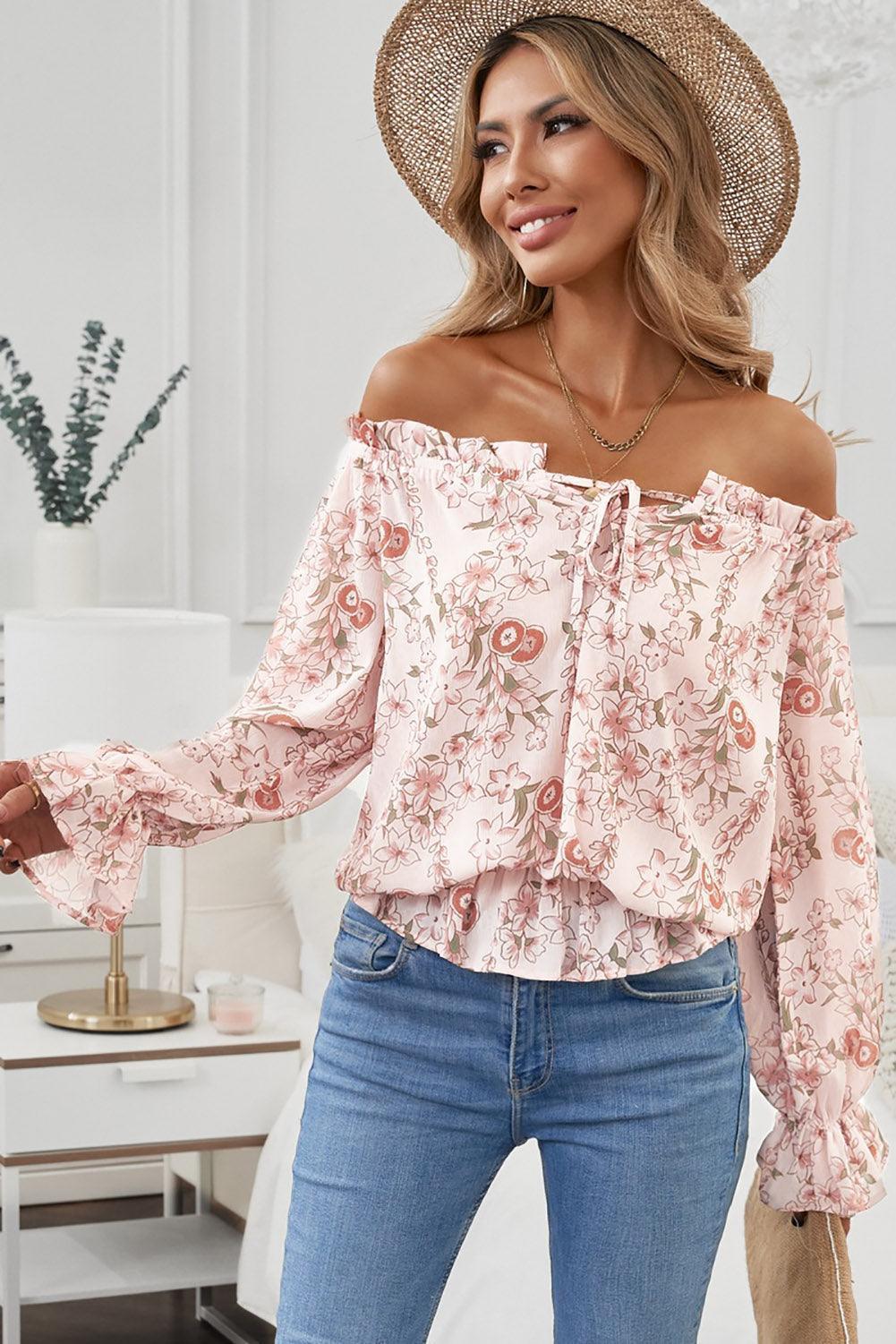 Summer Craze Floral Off Shoulder Blouse - MXSTUDIO.COM