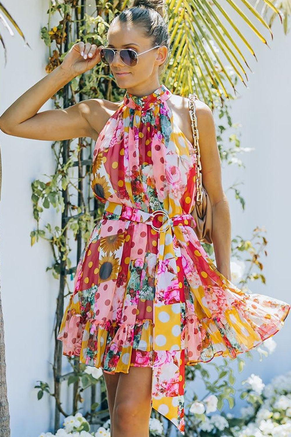 Summer Cutie Sleeveless Floral Mini Dress - MXSTUDIO.COM