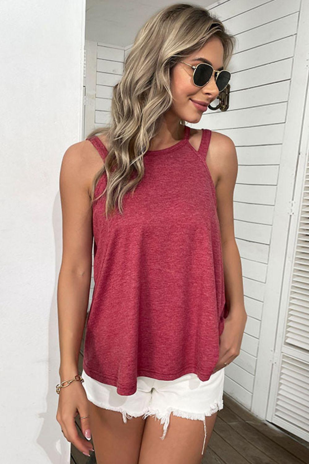 Summer Darling Sleeveless Cutout Tank Top - MXSTUDIO.COM