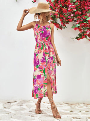 Summer Delight Slit Spaghetti Strap Midi Dress - MXSTUDIO.COM