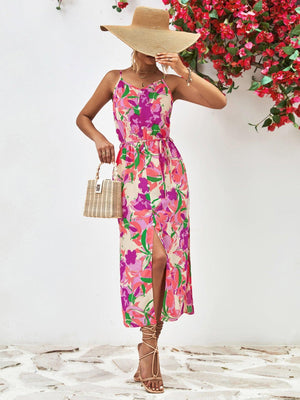 Summer Delight Slit Spaghetti Strap Midi Dress - MXSTUDIO.COM