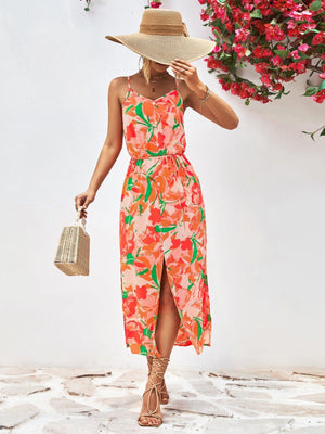 Summer Delight Slit Spaghetti Strap Midi Dress - MXSTUDIO.COM