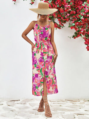 Summer Delight Slit Spaghetti Strap Midi Dress - MXSTUDIO.COM