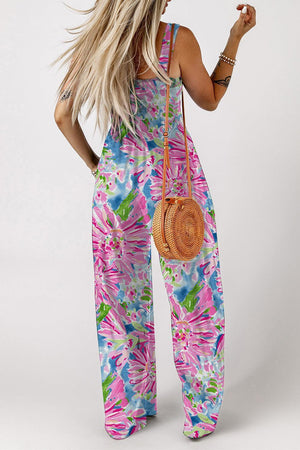 Summer Delight Smocked Floral Wide Leg Jumpsuit - MXSTUDIO.COM - Stylish Womens Clothing