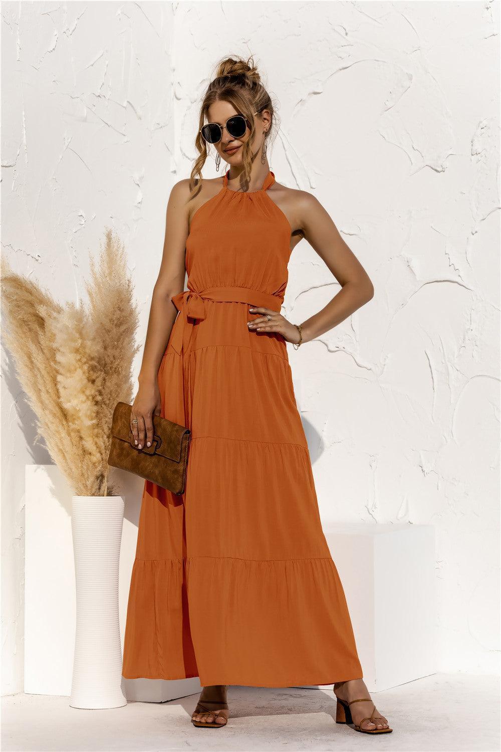 Summer Extravagance Halter Tiered Maxi Dress - MXSTUDIO.COM