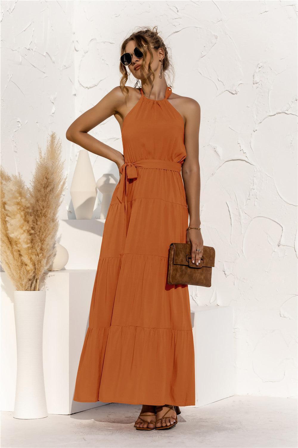 Summer Extravagance Halter Tiered Maxi Dress - MXSTUDIO.COM