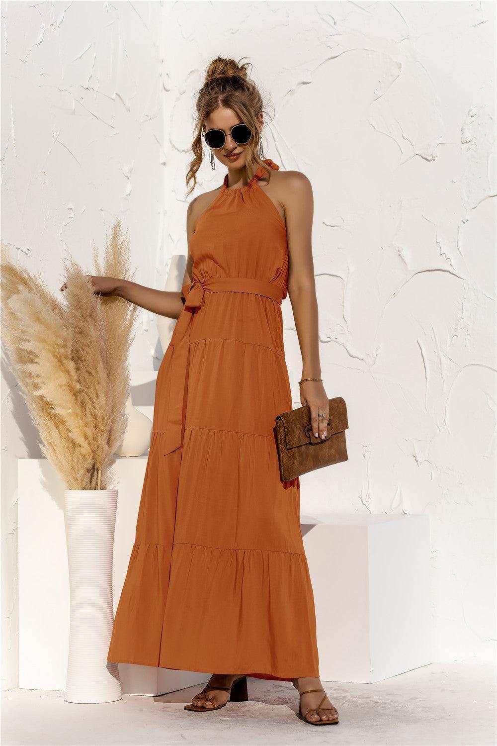 Summer Extravagance Halter Tiered Maxi Dress - MXSTUDIO.COM