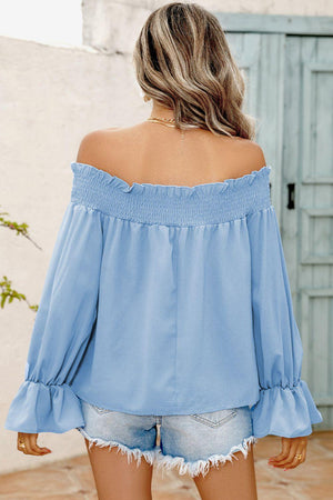 Summer Extravaganza Long Sleeve Off Shoulder Blouse - MXSTUDIO.COM