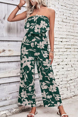 Summer Favorite Floral Strapless Wide Leg Jumpsuit - MXSTUDIO.COM - Stylish Womens Clothing