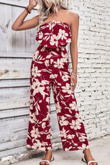 Summer Favorite Floral Strapless Wide Leg Jumpsuit - MXSTUDIO.COM - Stylish Womens Clothing