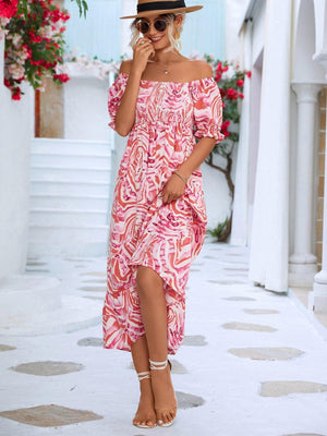 Summer Flair Floral Flounce Sleeve Midi Dress - MXSTUDIO.COM