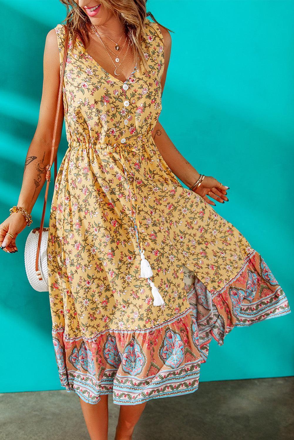 Summer Fresh Bohemian Sleeveless Dress - MXSTUDIO.COM