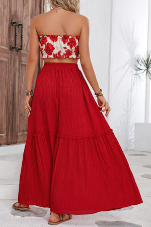 Summer Get-Up Floral Tube Top and Maxi Skirt Set - MXSTUDIO.COM