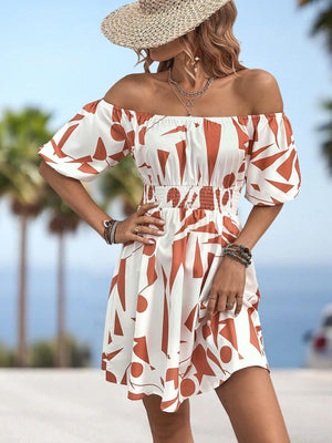 Summer Glam A-Line Off Shoulder Mini Dress - MXSTUDIO.COM