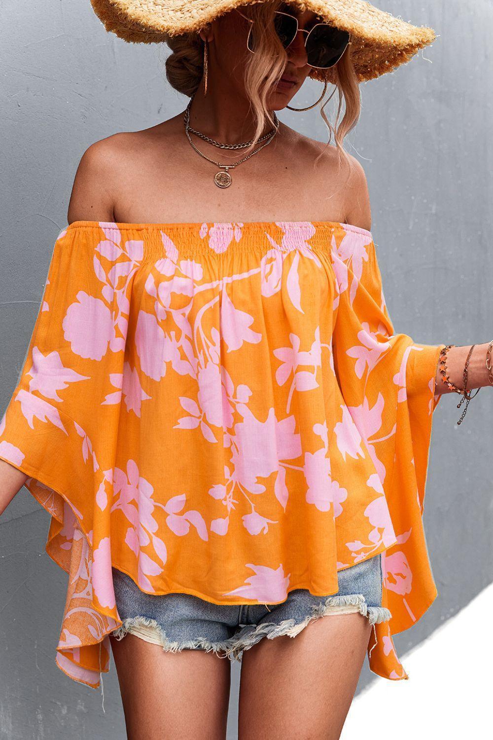 Summer Goddess Floral Off Shoulder Blouse - MXSTUDIO.COM