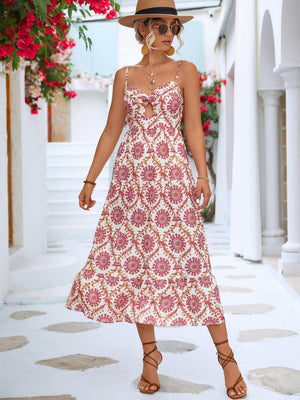 Summer Icon Cutout Spaghetti Strap Midi Dress - MXSTUDIO.COM