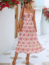 Summer Icon Cutout Spaghetti Strap Midi Dress - MXSTUDIO.COM