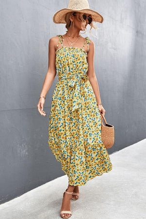 Summer Insta Post Maxi Tie Shoulder Floral Dress - MXSTUDIO.COM