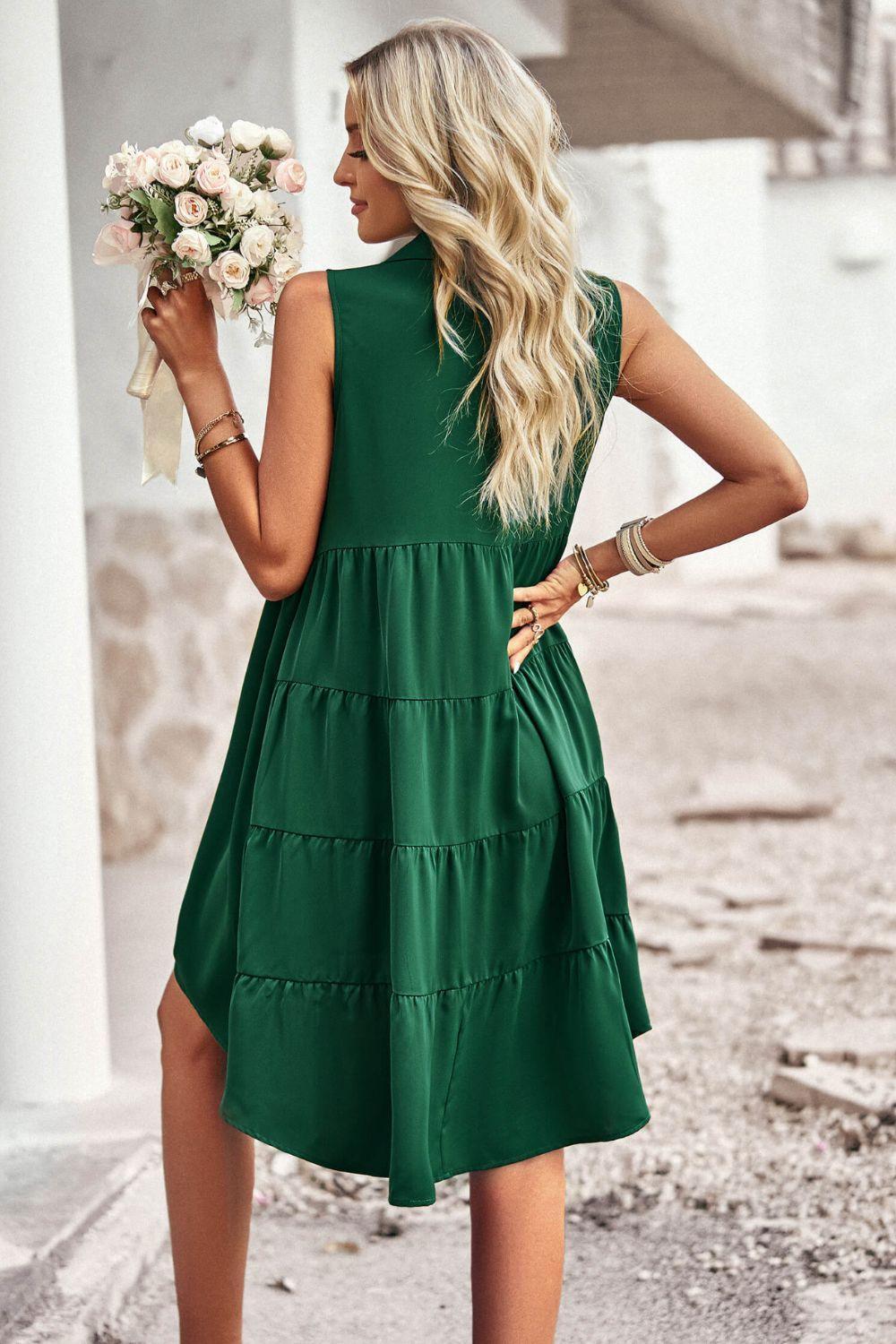 Summer Loving Collared Sleeveless Dress - MXSTUDIO.COM