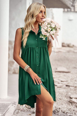 Summer Loving Collared Sleeveless Dress - MXSTUDIO.COM