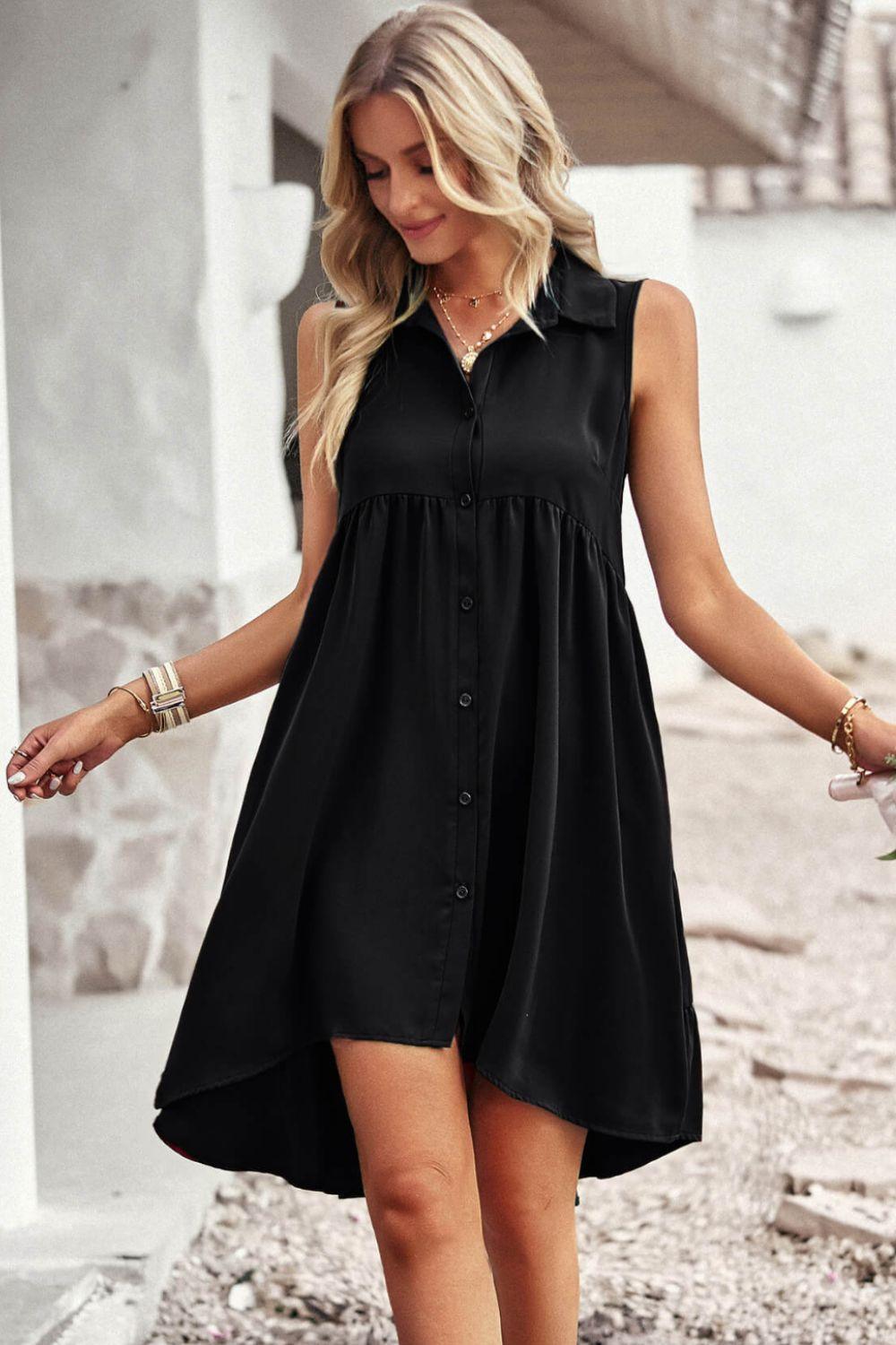 Summer Loving Collared Sleeveless Dress - MXSTUDIO.COM