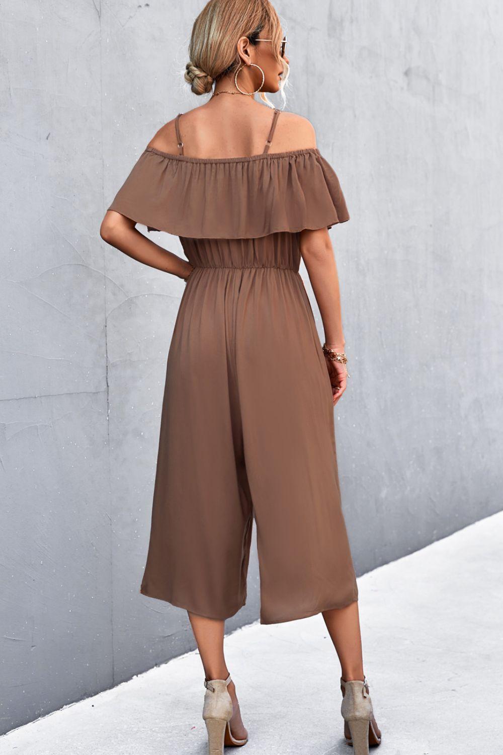 Summer Madness Off Shoulder Cropped Jumpsuit - MXSTUDIO.COM