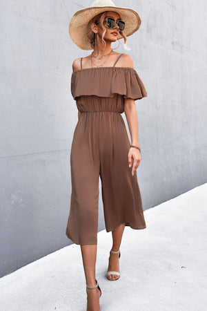 Summer Madness Off Shoulder Cropped Jumpsuit - MXSTUDIO.COM