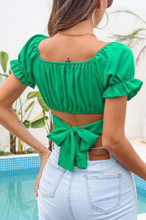 Summer Must-Have Tie Back Cropped Top - MXSTUDIO.COM