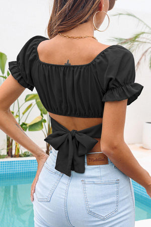 Summer Must-Have Tie Back Cropped Top - MXSTUDIO.COM