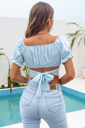 Summer Must-Have Tie Back Cropped Top - MXSTUDIO.COM