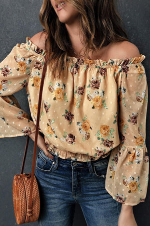 Summer OOTD Floral Off Shoulder Blouse - MXSTUDIO.COM