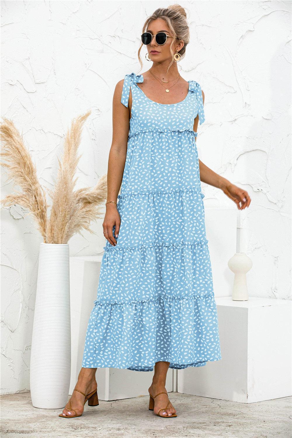 Summer Staple Polka Dot Tiered Dress - MXSTUDIO.COM
