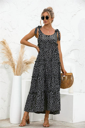 Summer Staple Polka Dot Tiered Dress - MXSTUDIO.COM