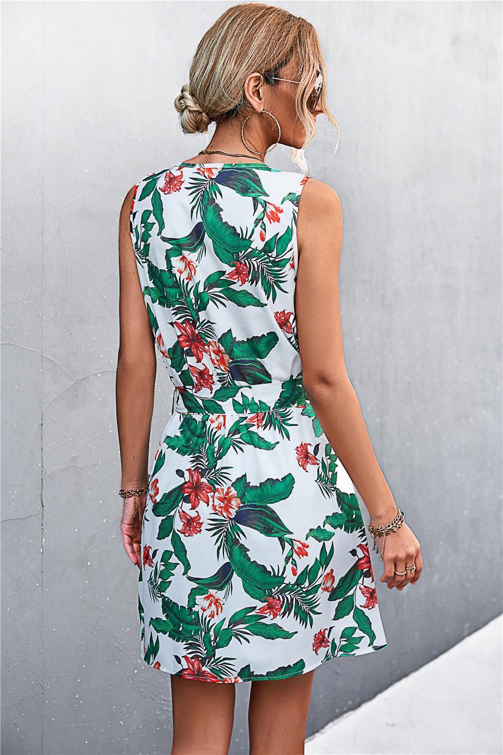 Summer Stunner Belted Sleeveless Mini Dress - MXSTUDIO.COM
