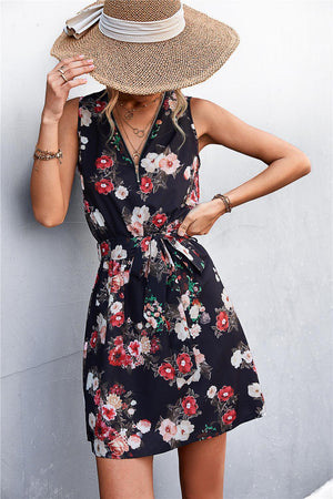 Summer Stunner Belted Sleeveless Mini Dress - MXSTUDIO.COM