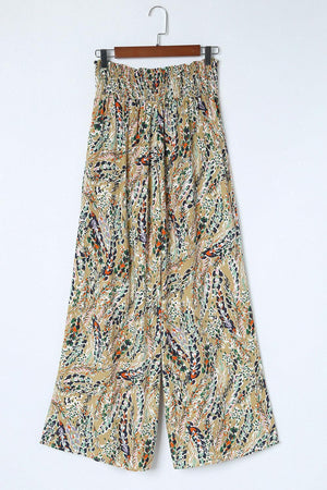 Summer Style Printed Elastic Waist Palazzo Pants - MXSTUDIO.COM