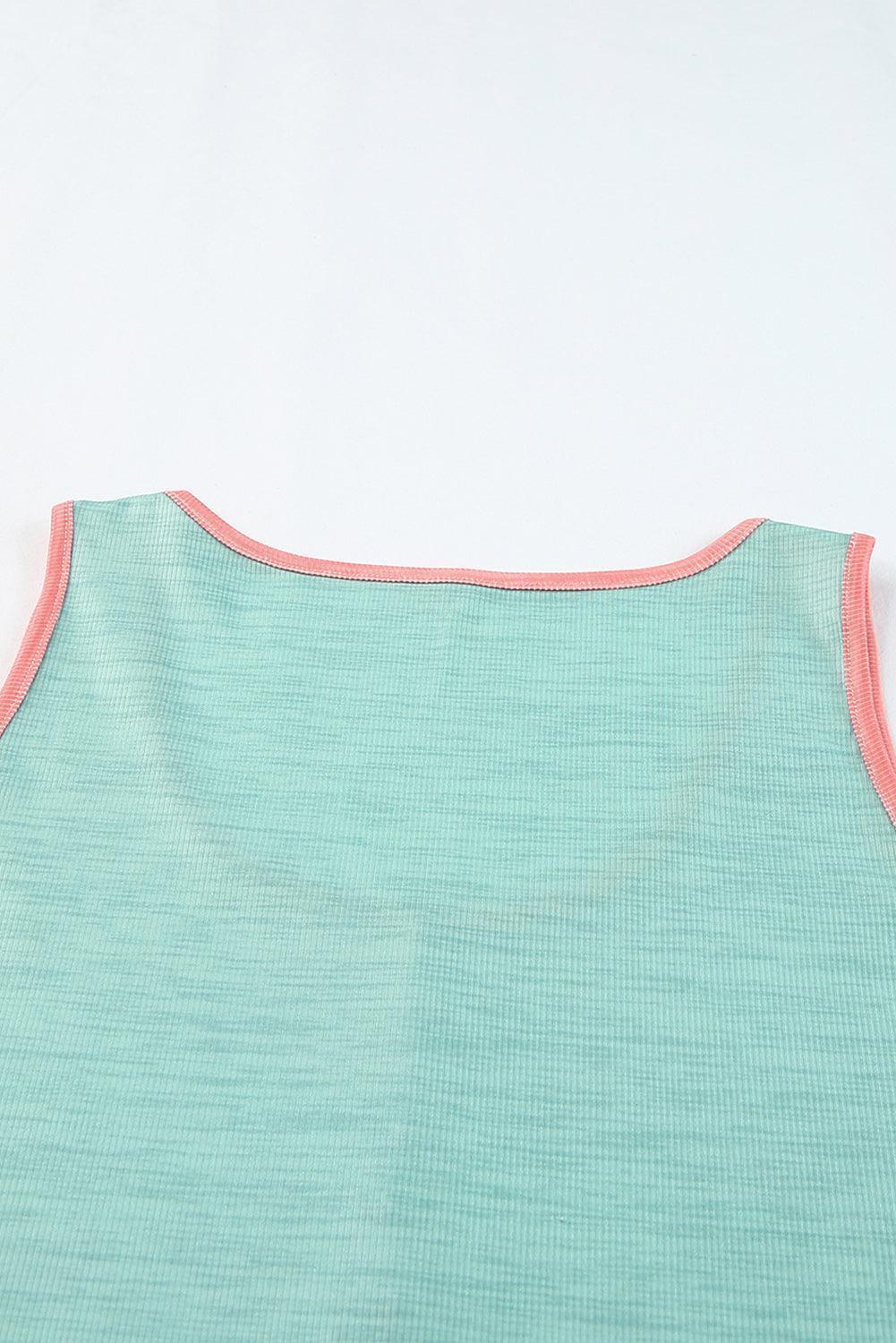 Summer Sweetie Color Block Leopard Print Tank - MXSTUDIO.COM