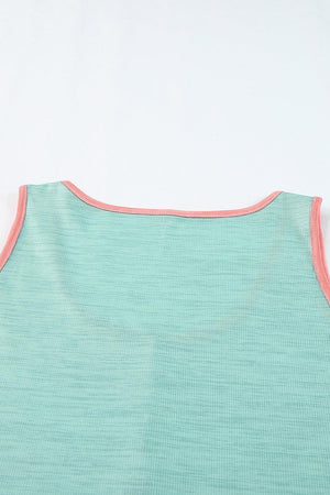 Summer Sweetie Color Block Leopard Print Tank - MXSTUDIO.COM