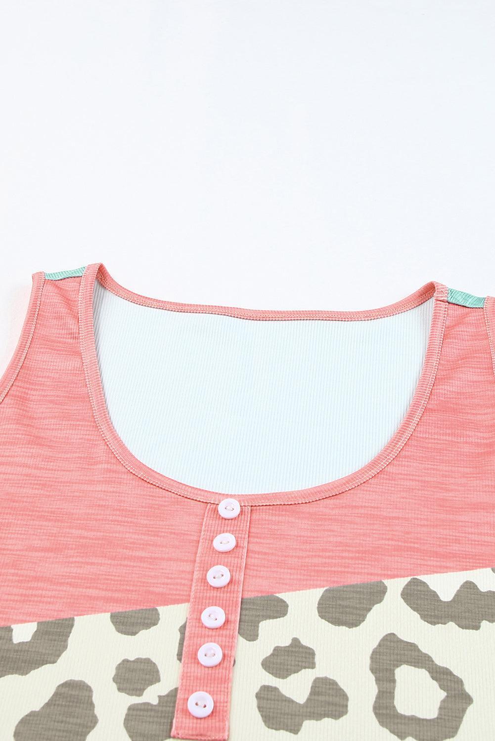 Summer Sweetie Color Block Leopard Print Tank - MXSTUDIO.COM