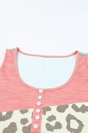 Summer Sweetie Color Block Leopard Print Tank - MXSTUDIO.COM